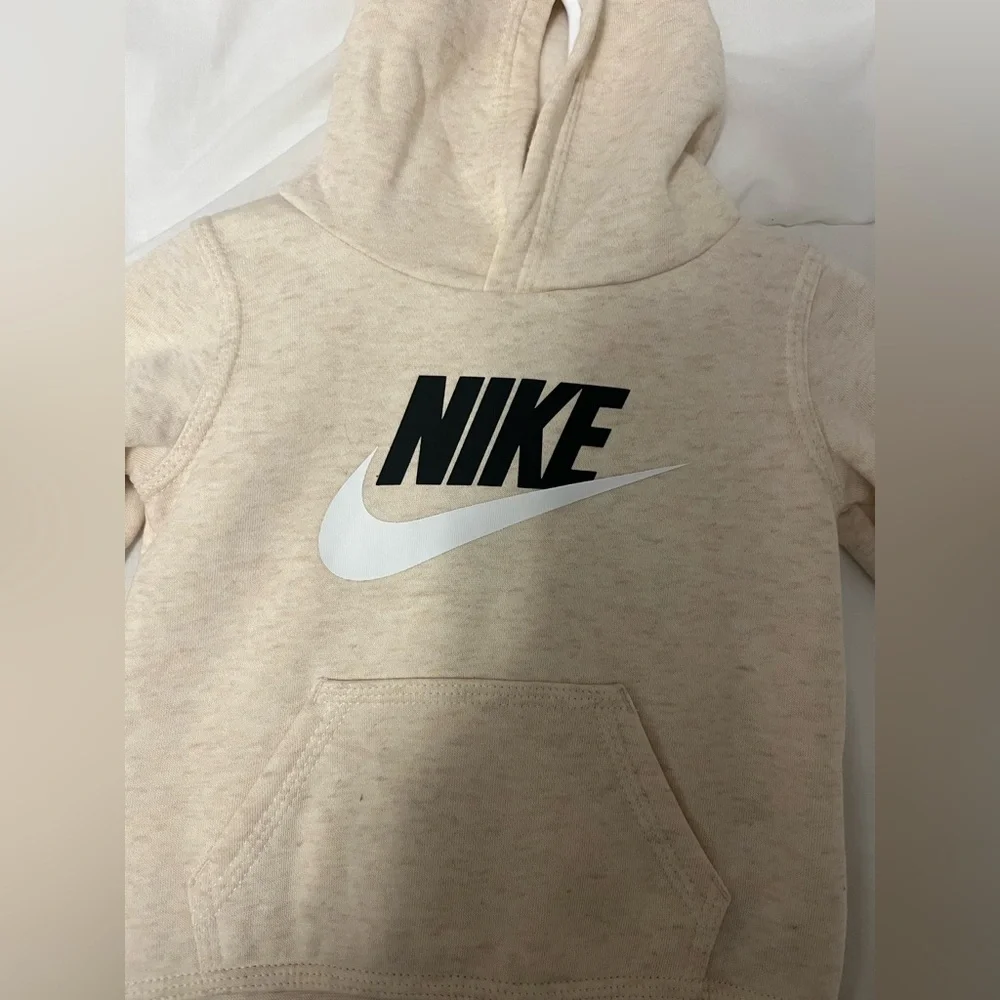 Nike Fleece Sweatshirt Hoodie Jogger Sweatpants Set Cream Oat Neutral - Picture 4 of 8